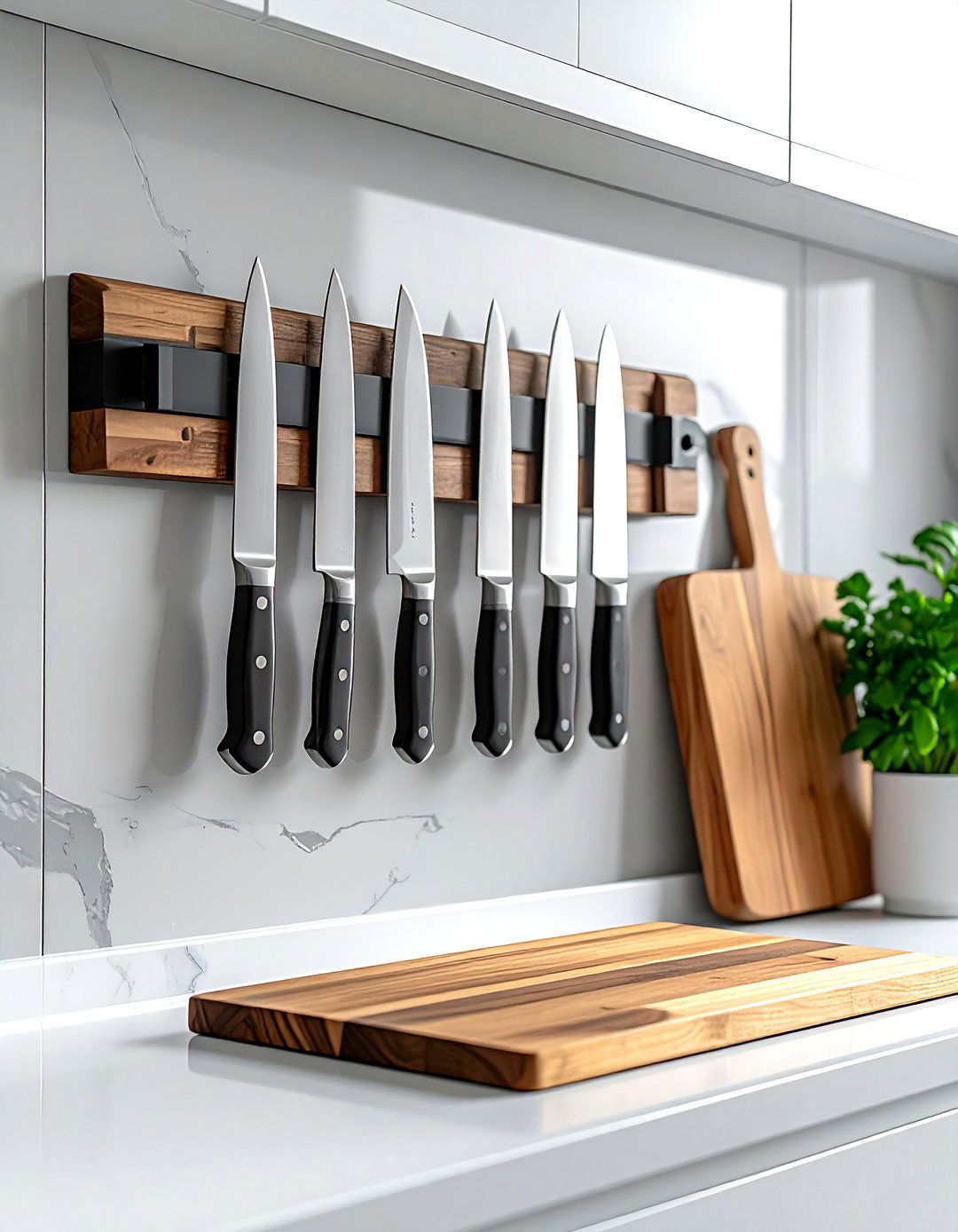 Magnetic Knife Holder - 30 cheap kitchen ideas
