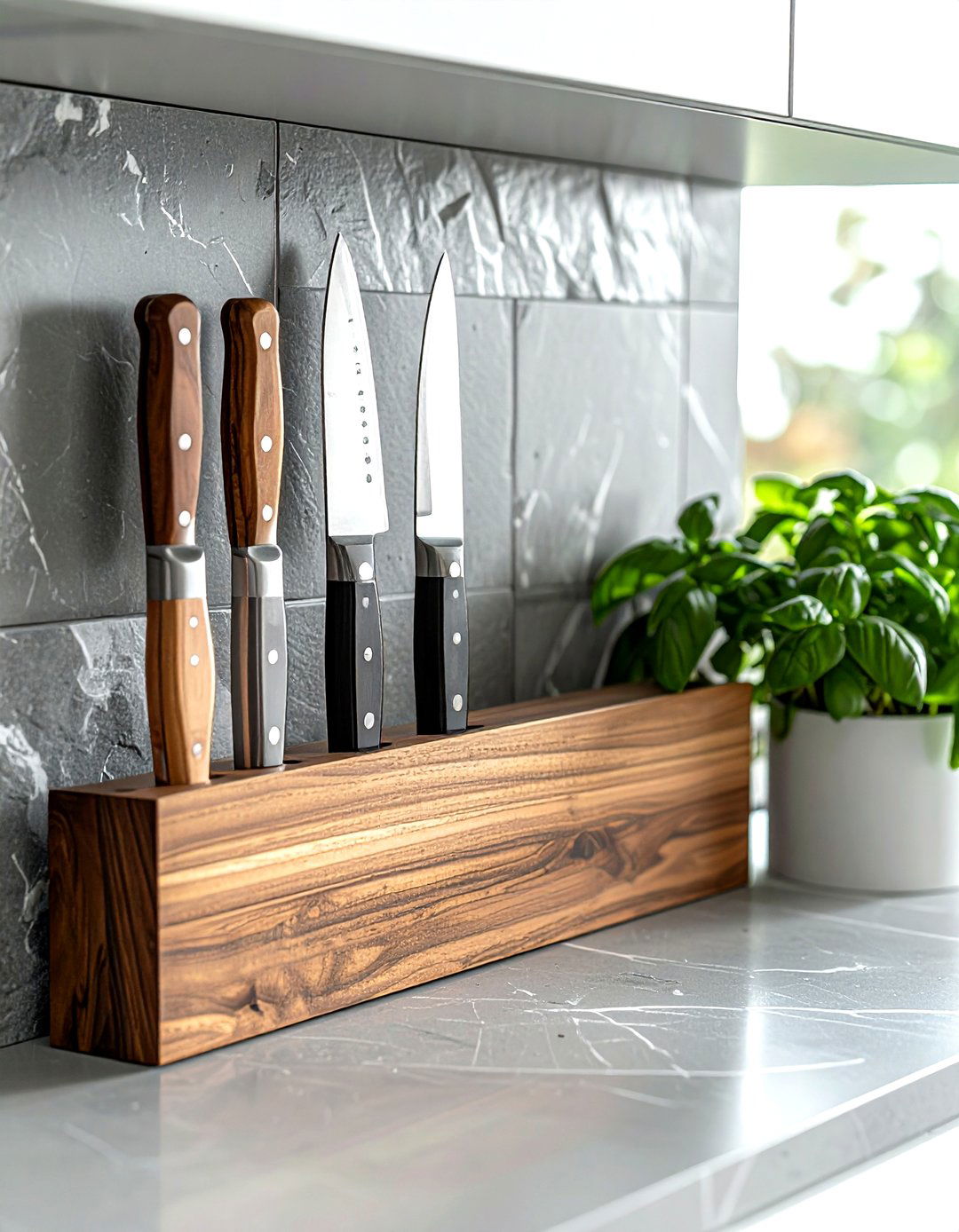 Magnetic Knife Strip - 30 kitchen storage ideas