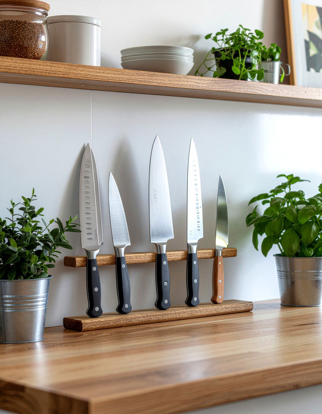Magnetic Knife Strip - 30 organized kitchen ideas