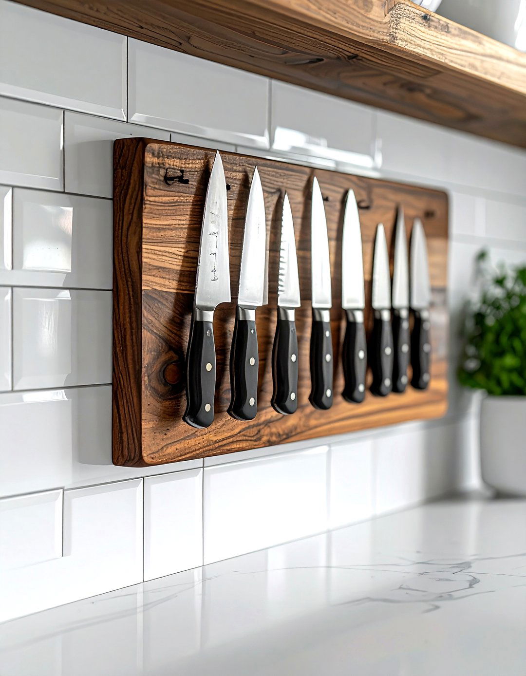 Magnetic Knife Strip - 30 utensil storage kitchen ideas