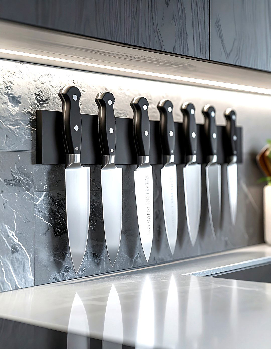 Magnetic Knife Strip - 30 functional kitchen ideas