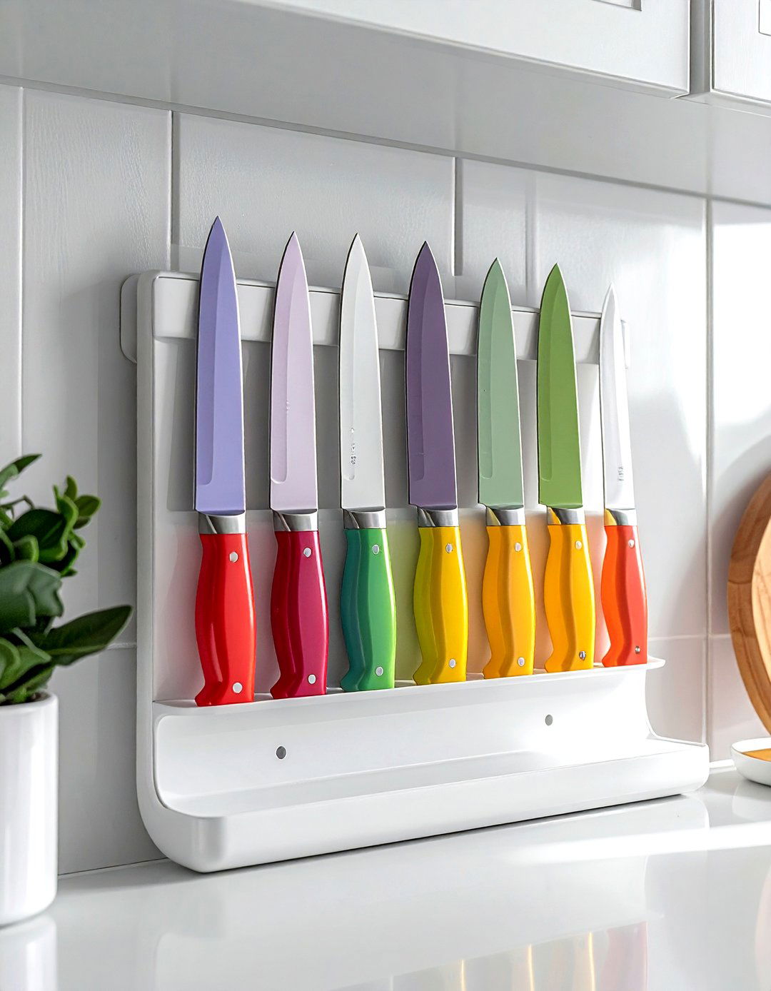Magnetic Knife Strip For Colorful Knife Sets - 30 magnetic knife strip kitchen ideas