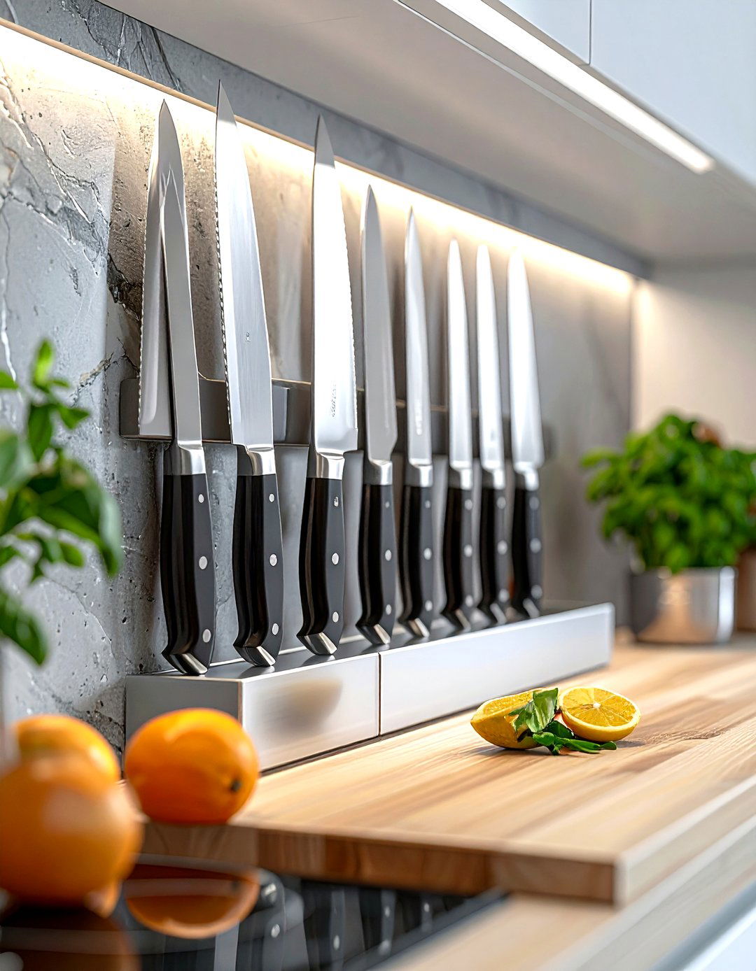 Magnetic Knife Strip For Professional Kitchen Look - 30 magnetic knife strip kitchen ideas
