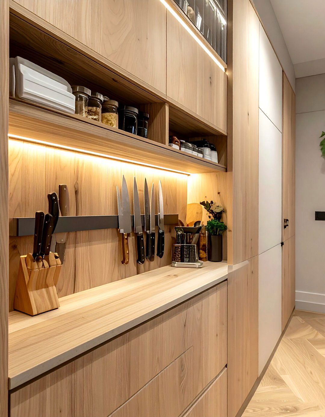 Magnetic Knife Strip Mounted Inside Pantry Door - 30 magnetic knife strip kitchen ideas