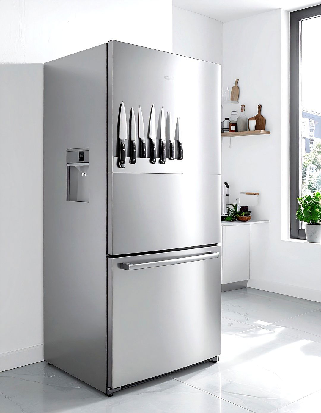Magnetic Knife Strip On Side Of Refrigerator - 30 magnetic knife strip kitchen ideas