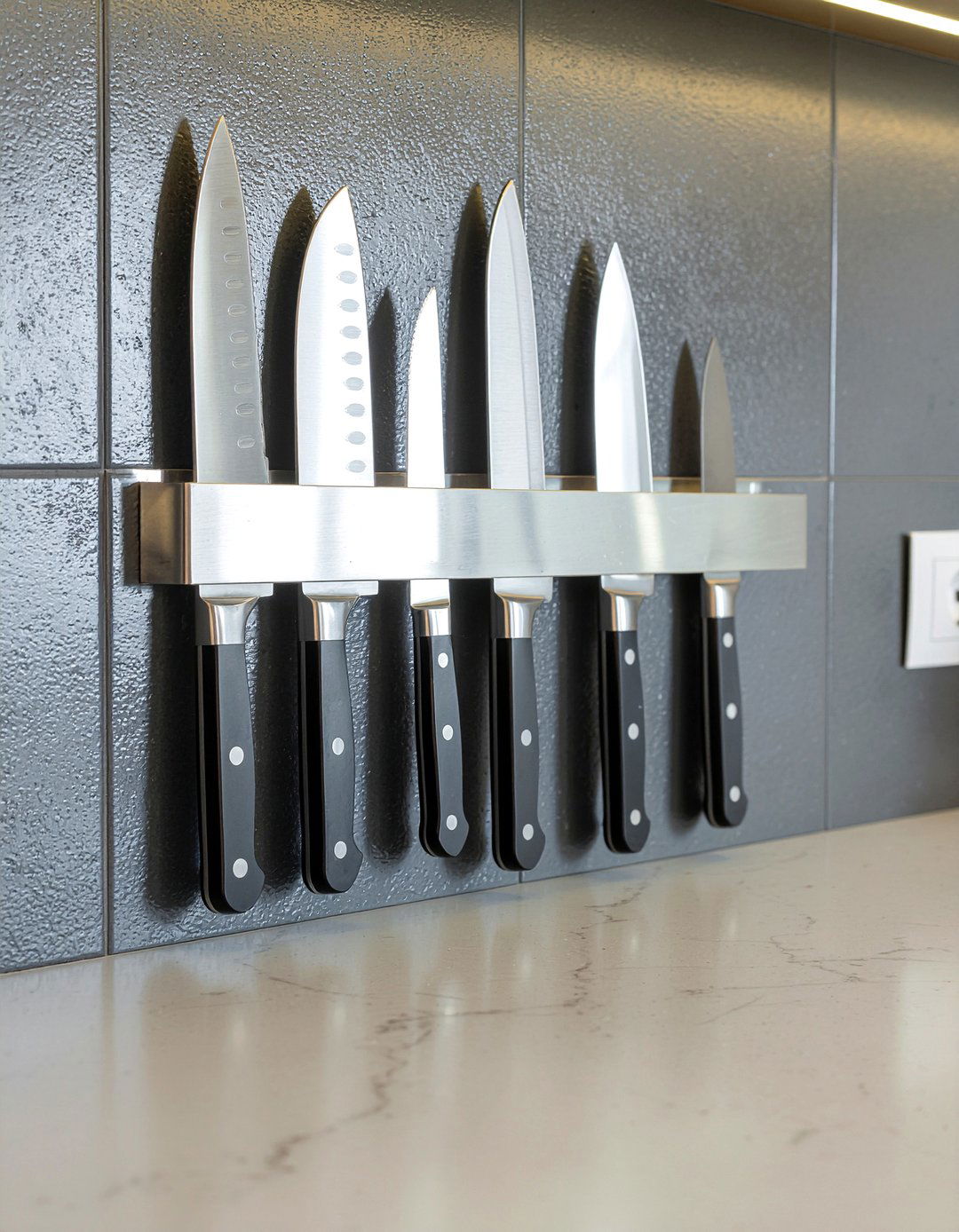 Magnetic Knife Strip Wall - 30 kitchen organization ideas