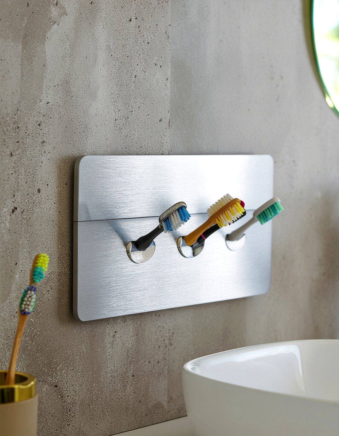 Magnetic Toothbrush Holder - 30 bathroom organizer set ideas