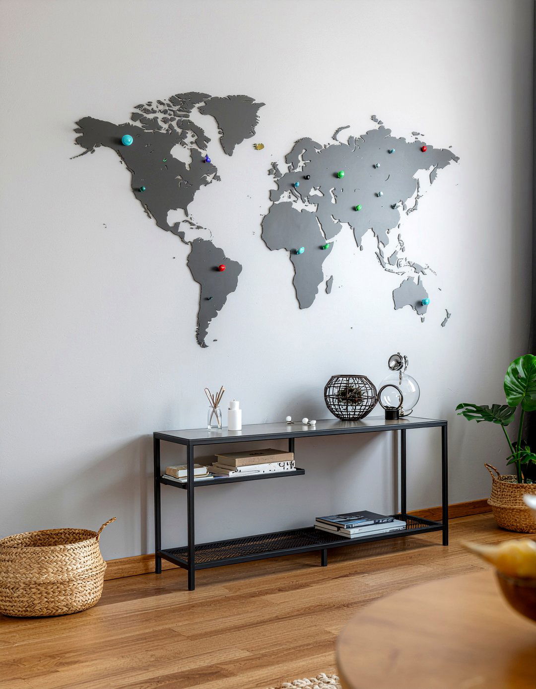 Magnetic Travel Map - 30 world map living room ideas