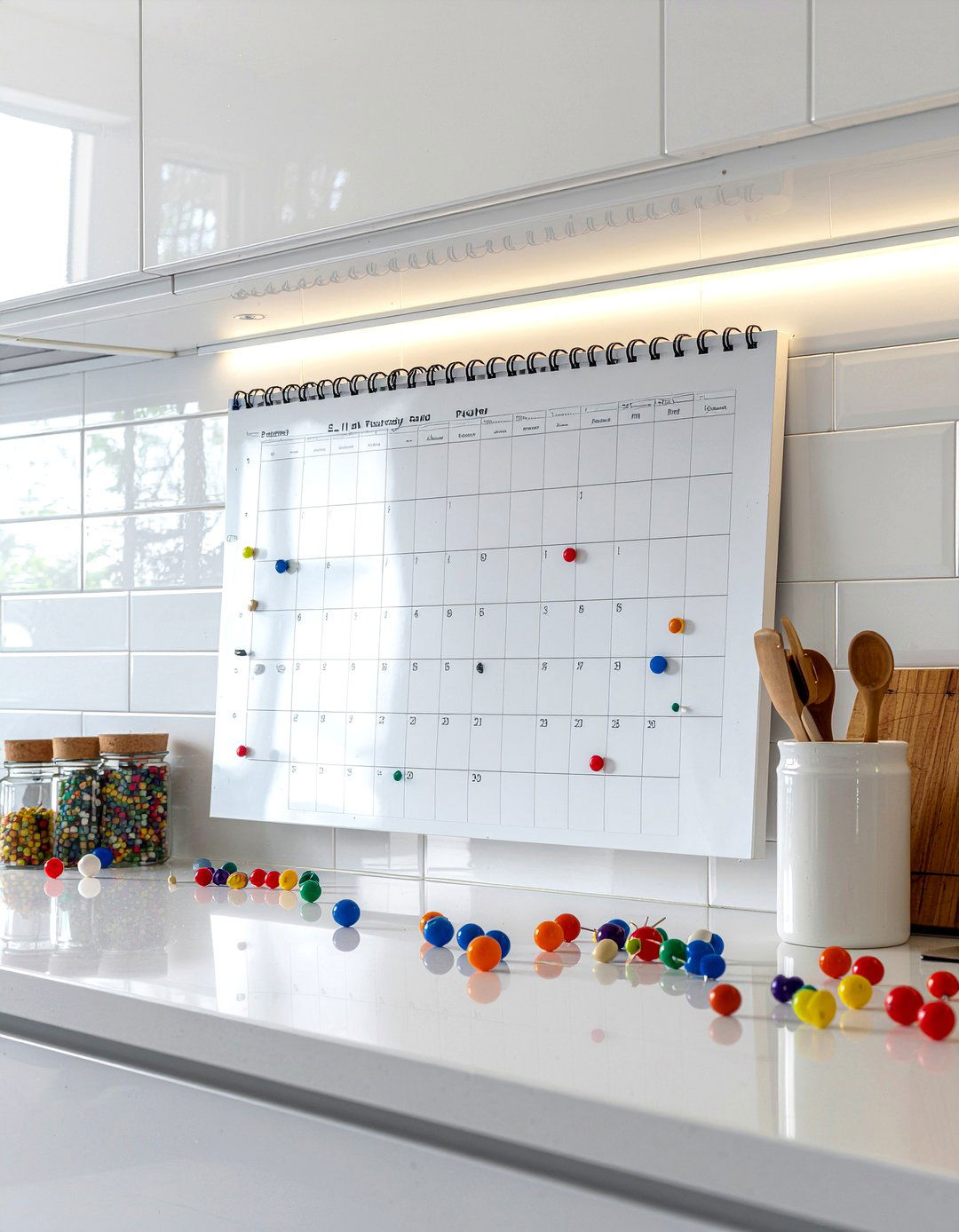 Magnetic Whiteboard Calendar - 30 kitchen command center ideas