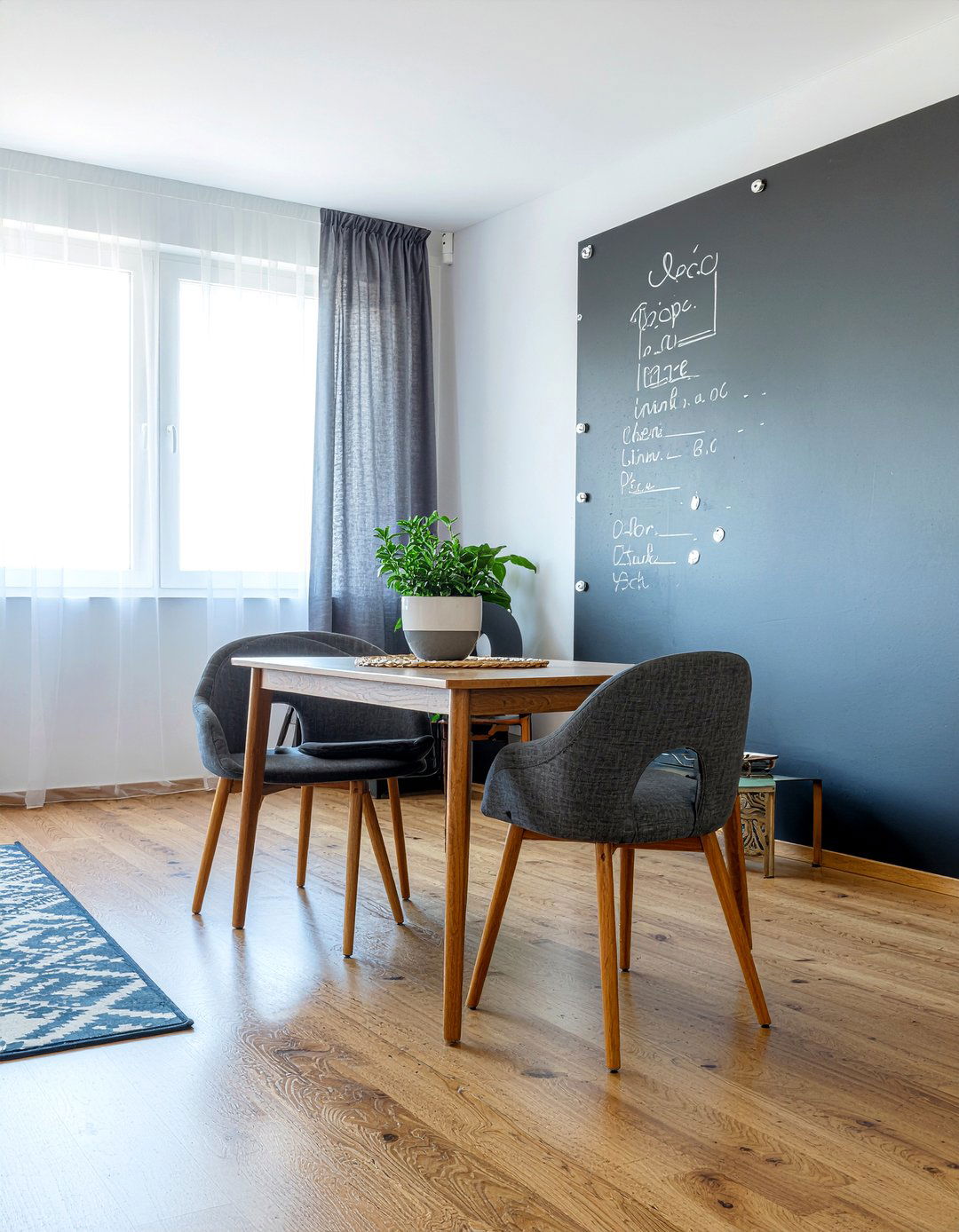 Magnetic chalkboard wall - 30 removable dining room decor ideas