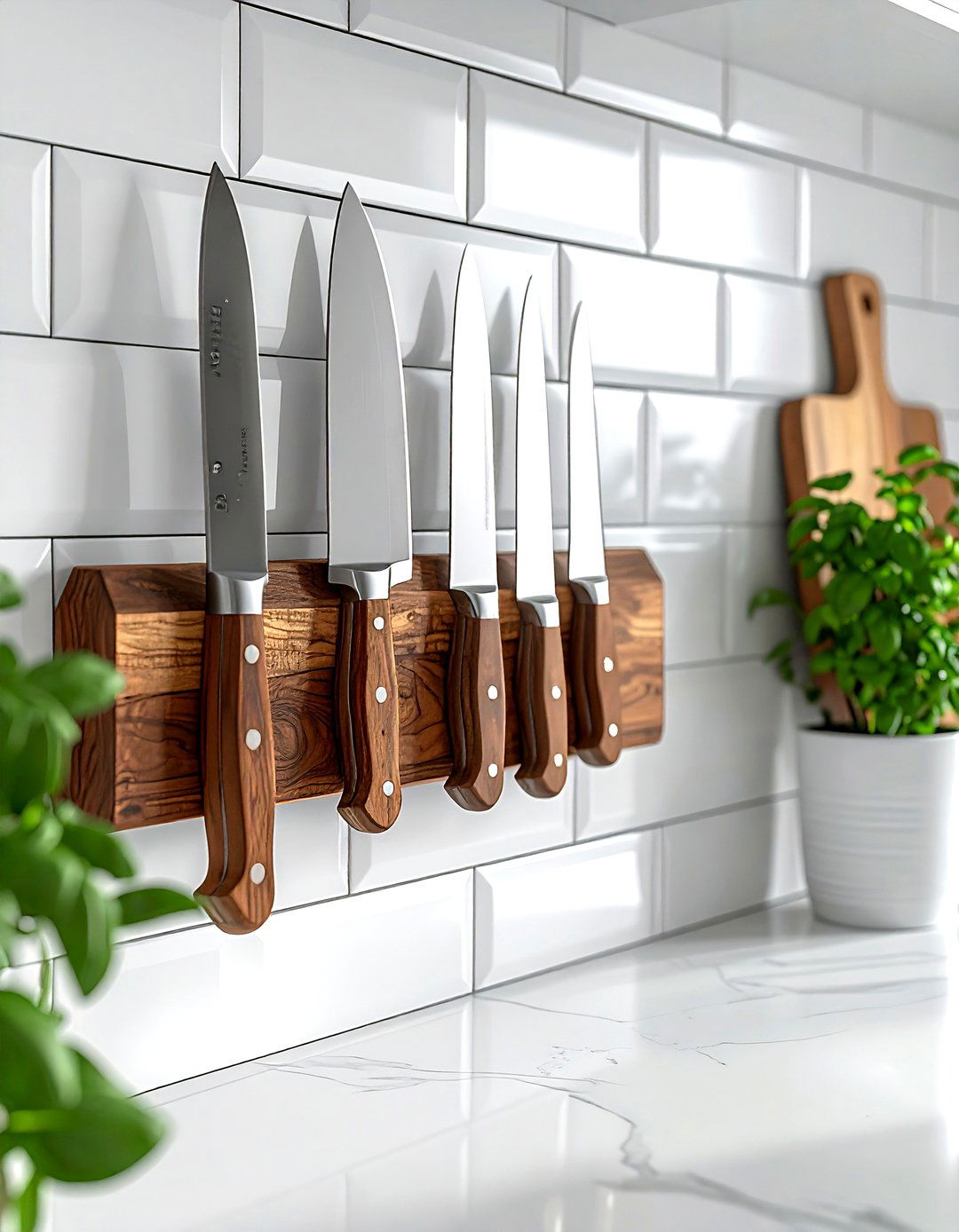 Magnetic knife strip - 30 kitchen creative storage ideas