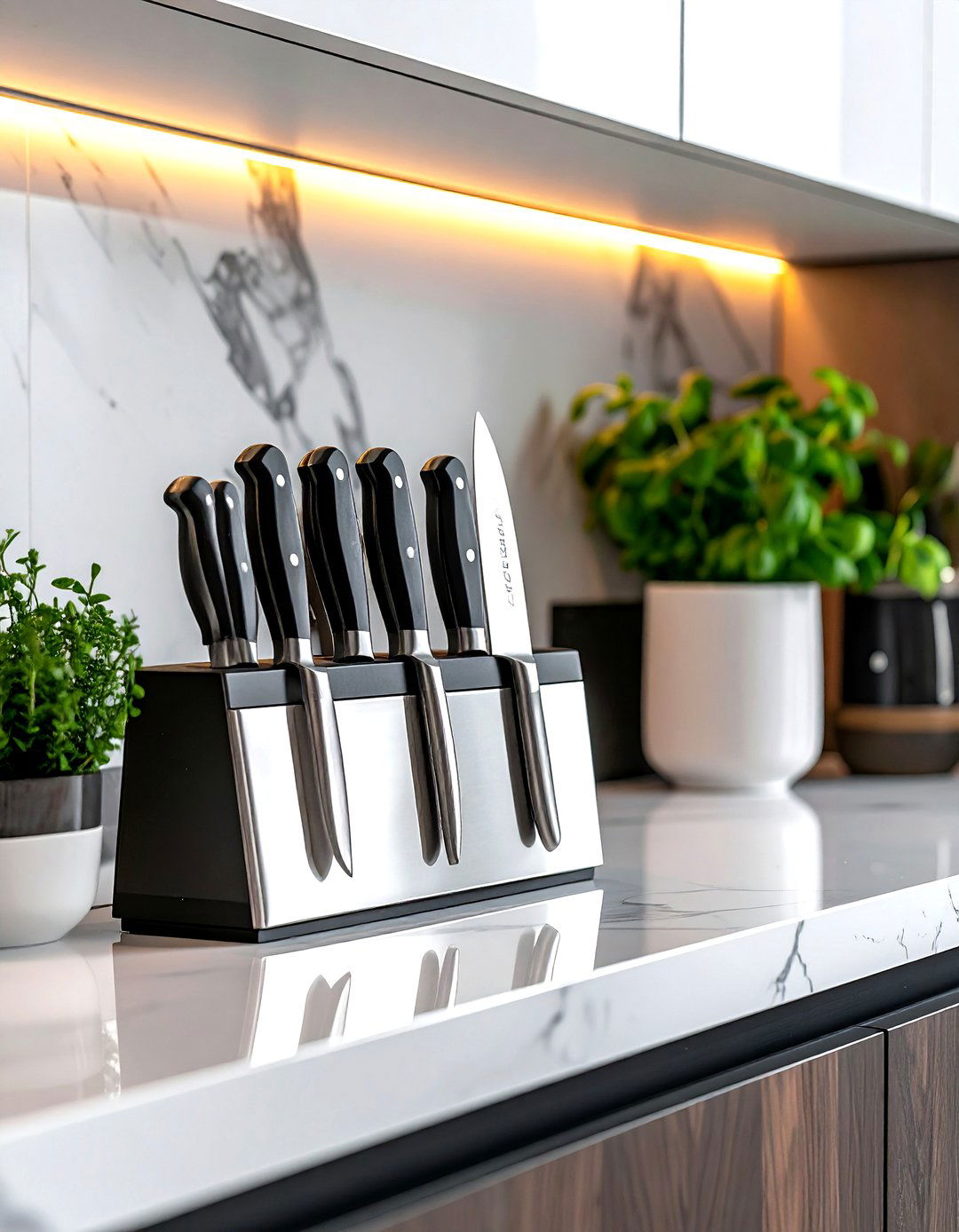 Magnetic knife strip - 30 kitchen storage hacks