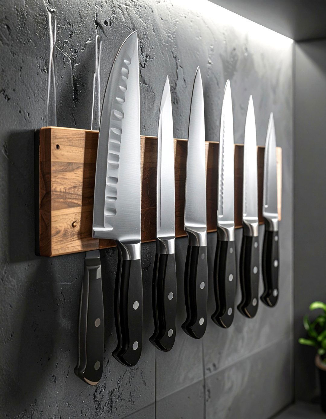 Magnetic knife strip - 30 rental kitchen ideas
