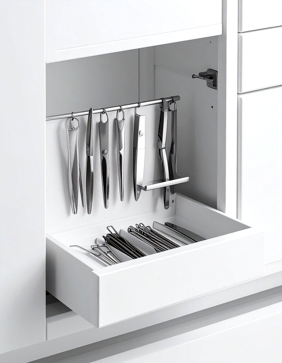 Magnetic organizer strip - 30 bathroom space-saving ideas