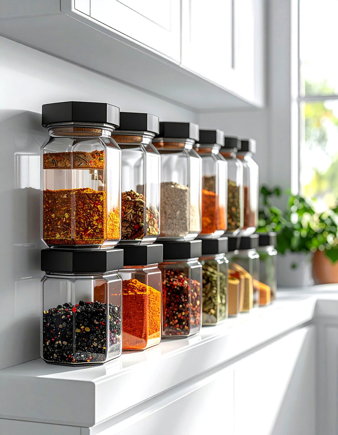 Magnetic spice jars - 30 kitchen clever storage ideas