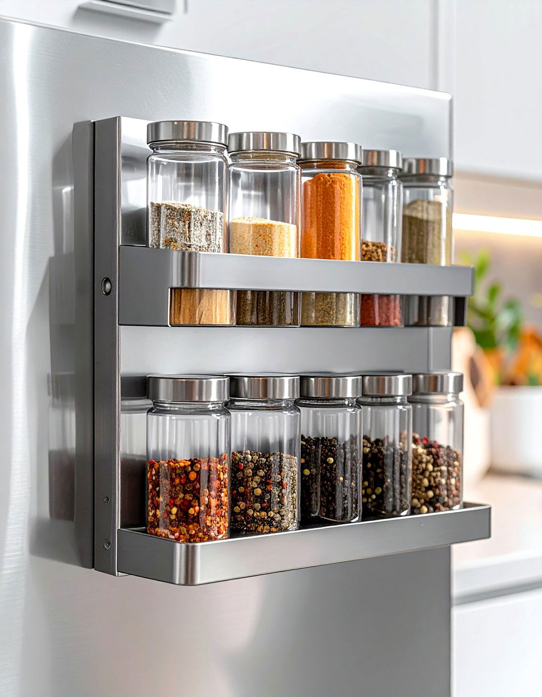 Magnetic spice rack - 30 rental kitchen ideas