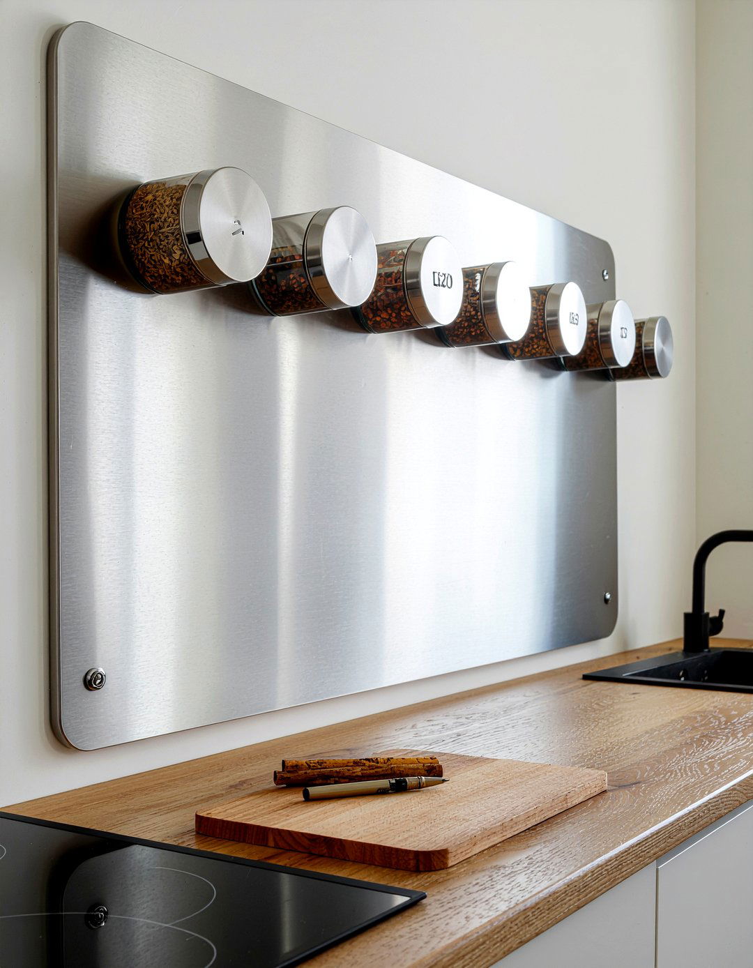 Magnetic spice rack board - 30 kitchen message board ideas