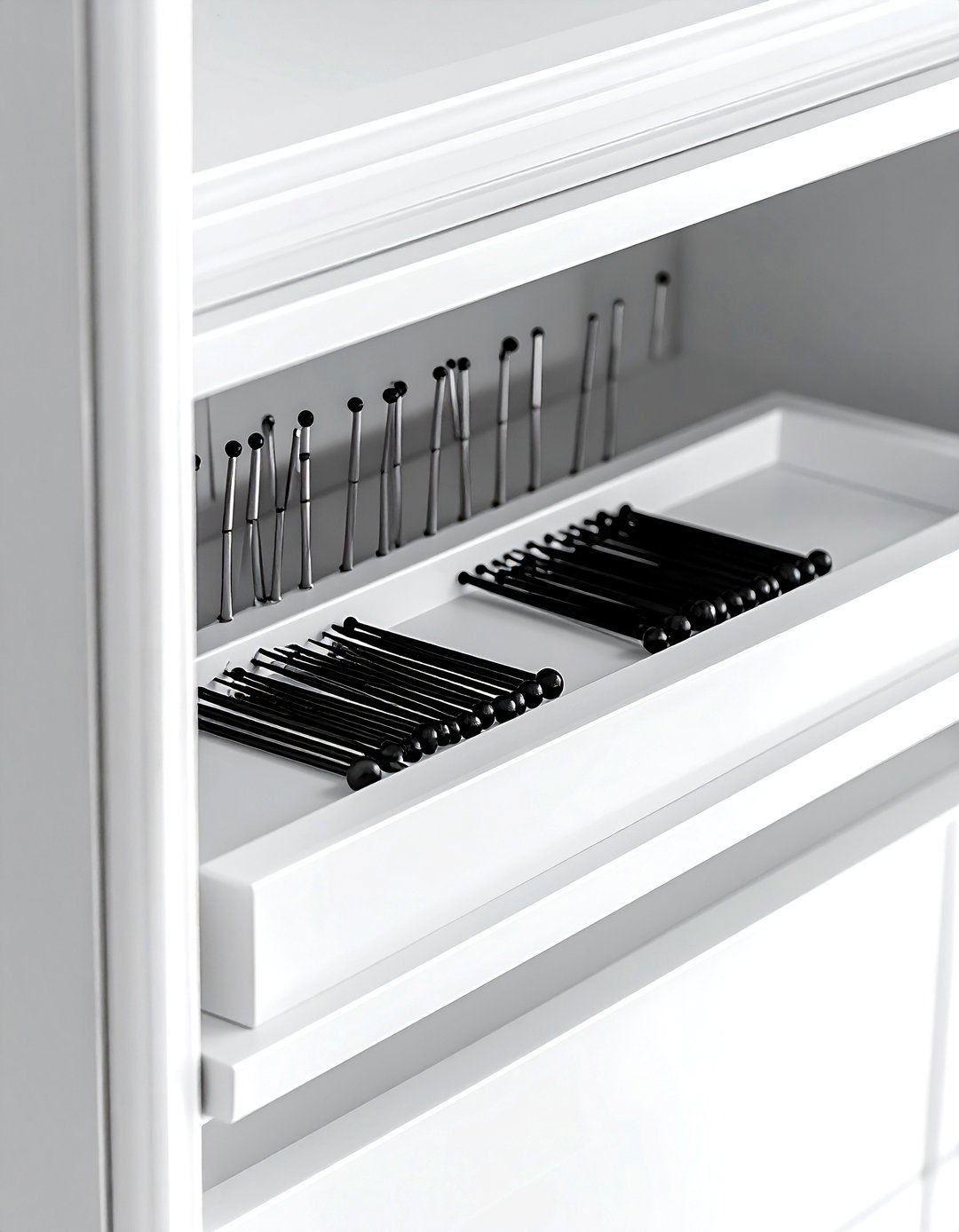 Magnetic strip for bobby pins - 30 bathroom organization hacks