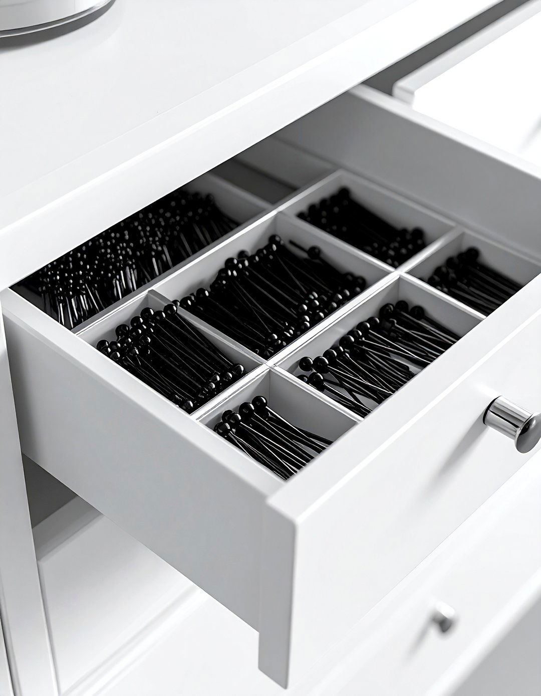 Magnetic strip for bobby pins - 30 bedroom organization hacks