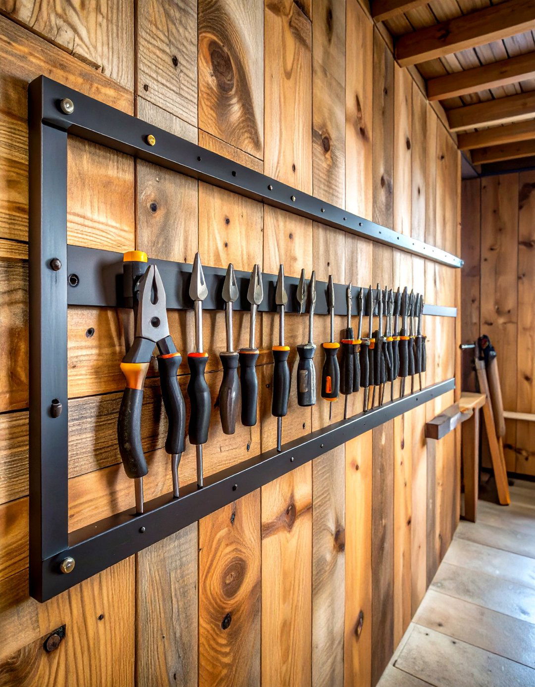 Magnetic tool strip - 30 garage organization ideas