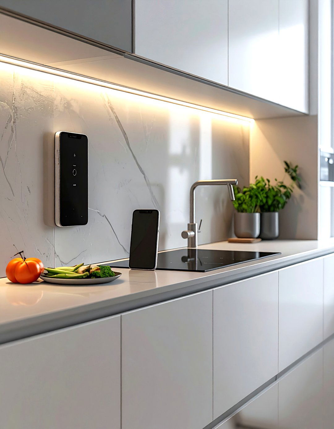 Magnetic wall charging strip - 30 kitchen charging station ideas