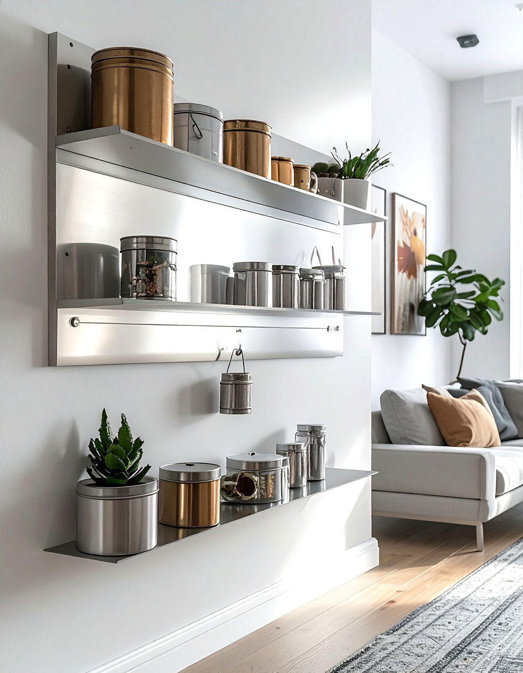 Magnetic wall strip - 30 living room hanging storage ideas