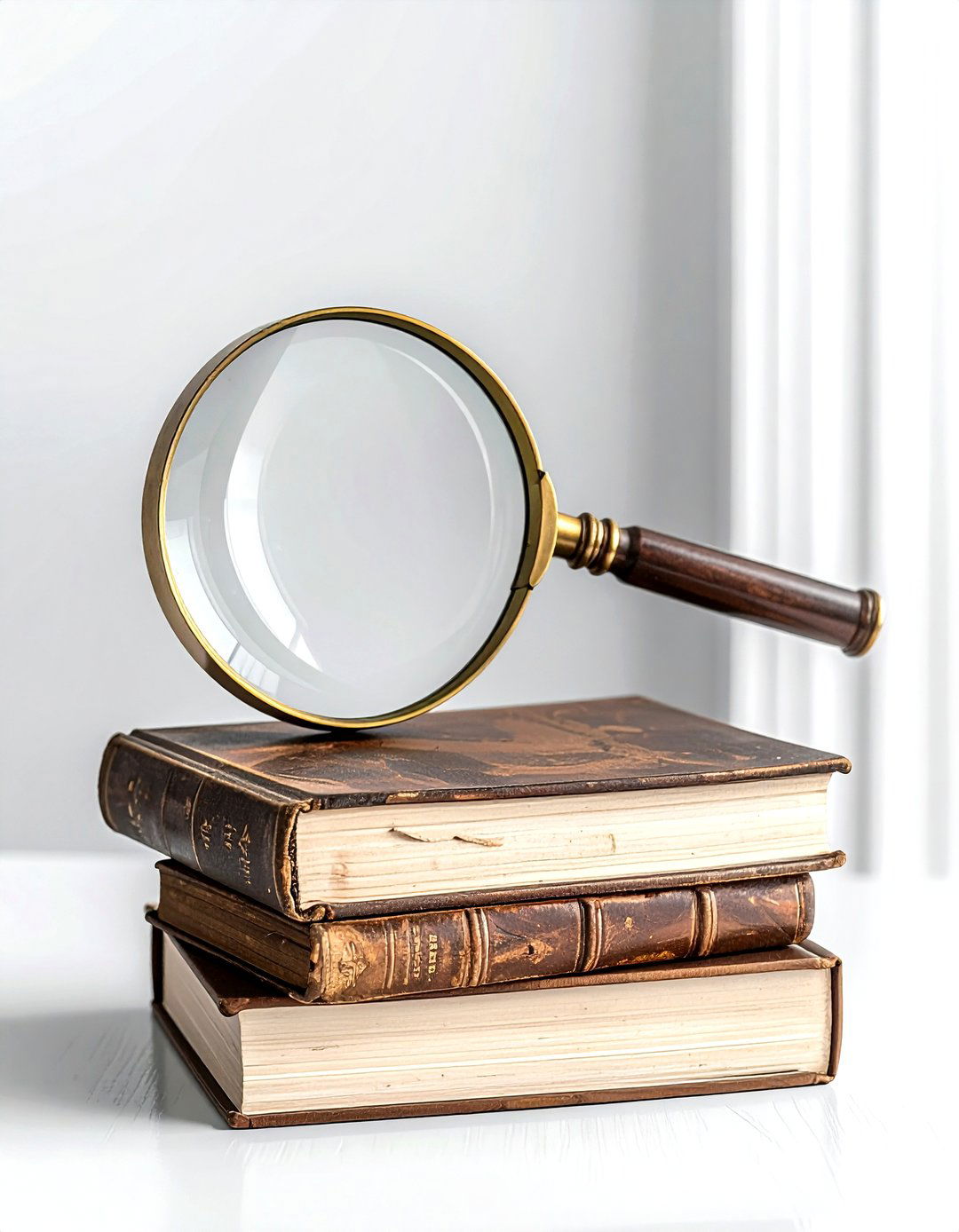 Magnifying glass on antique books - 30 curiosity decor ideas
