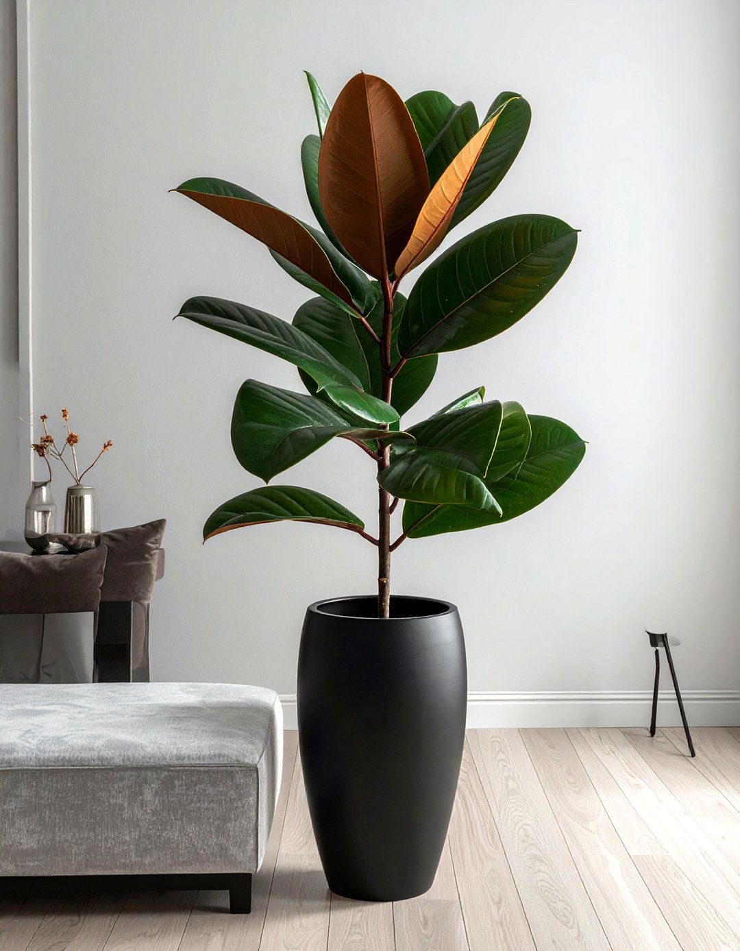 Magnolia Leaf Branch Display - 30 tall centerpiece dining ideas