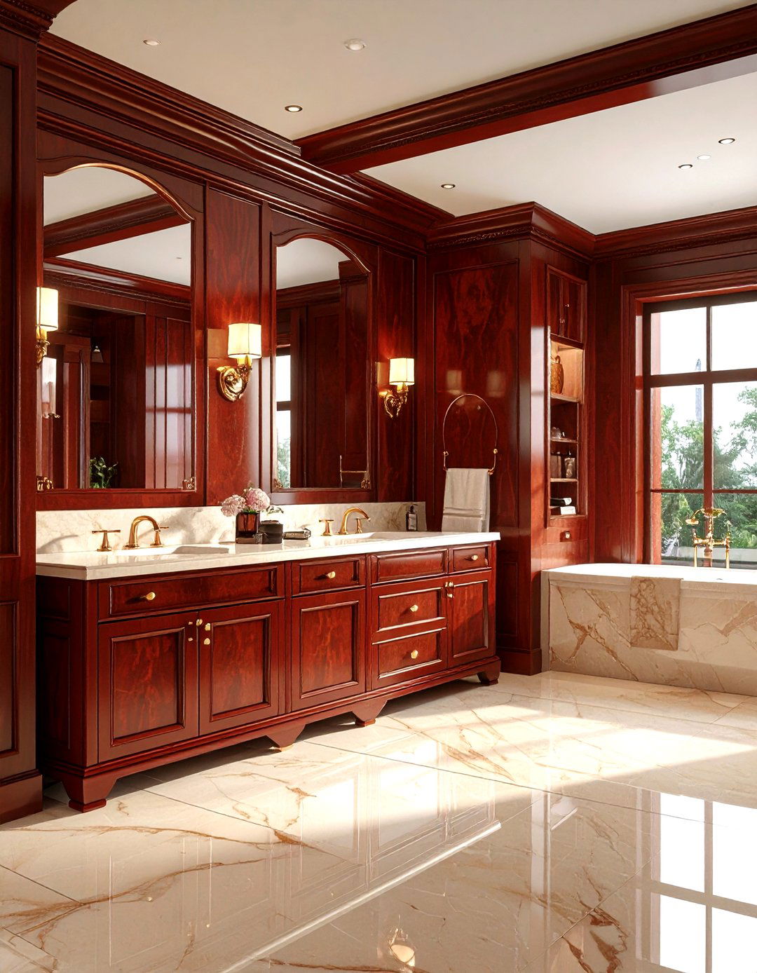 Mahogany Bathroom - 30 warm brown bathroom ideas