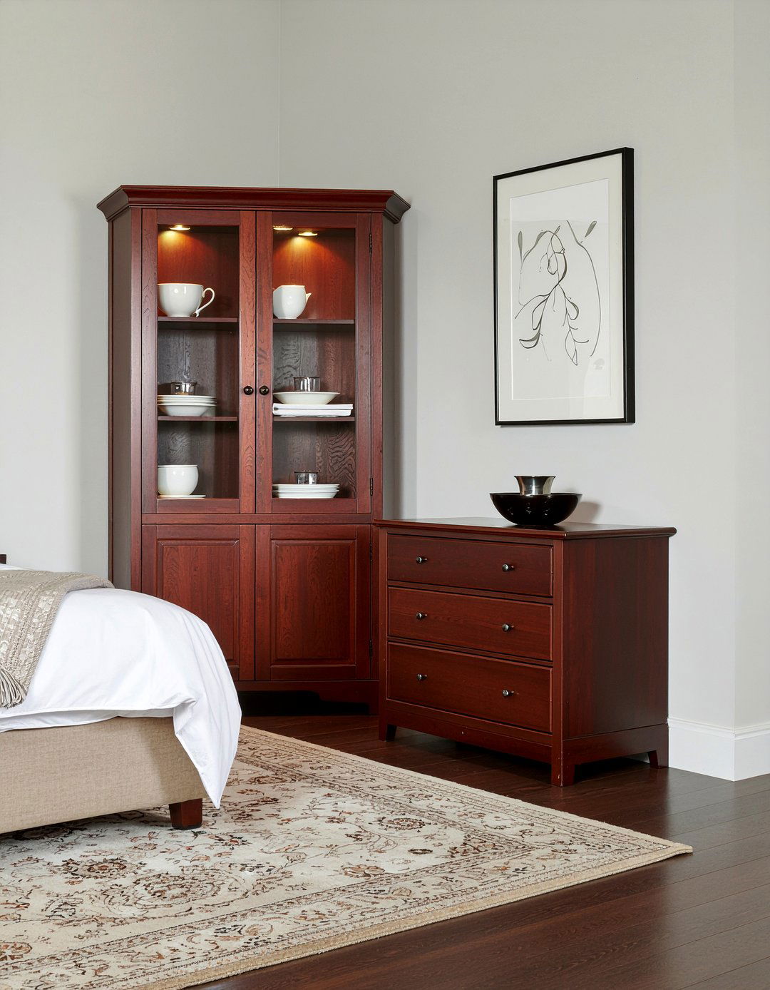 Mahogany Corner Cabinet - 30 bedroom mahogany furniture ideas