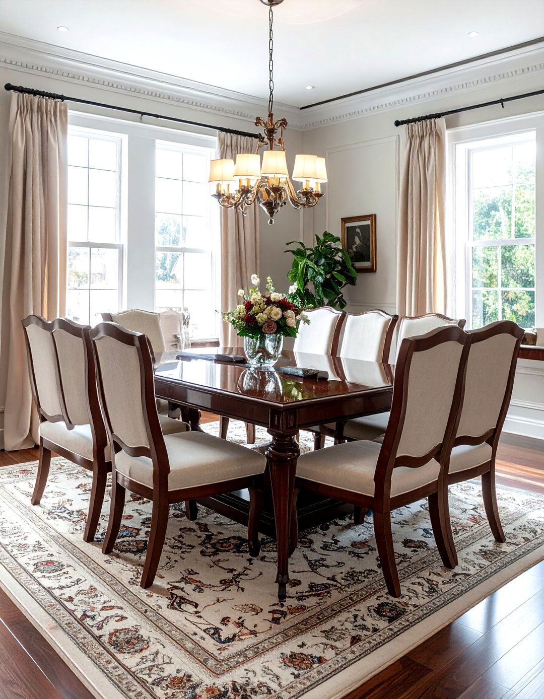 Mahogany Dining Table - 30 brown dining room ideas