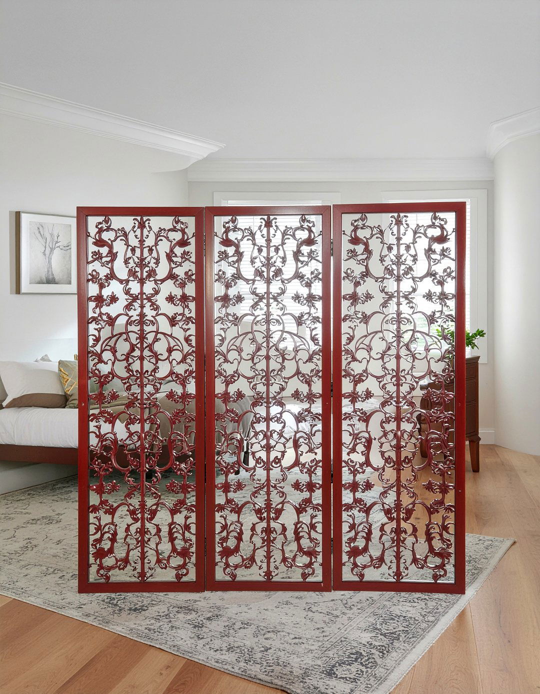 Mahogany Folding Screen - 30 bedroom mahogany furniture ideas
