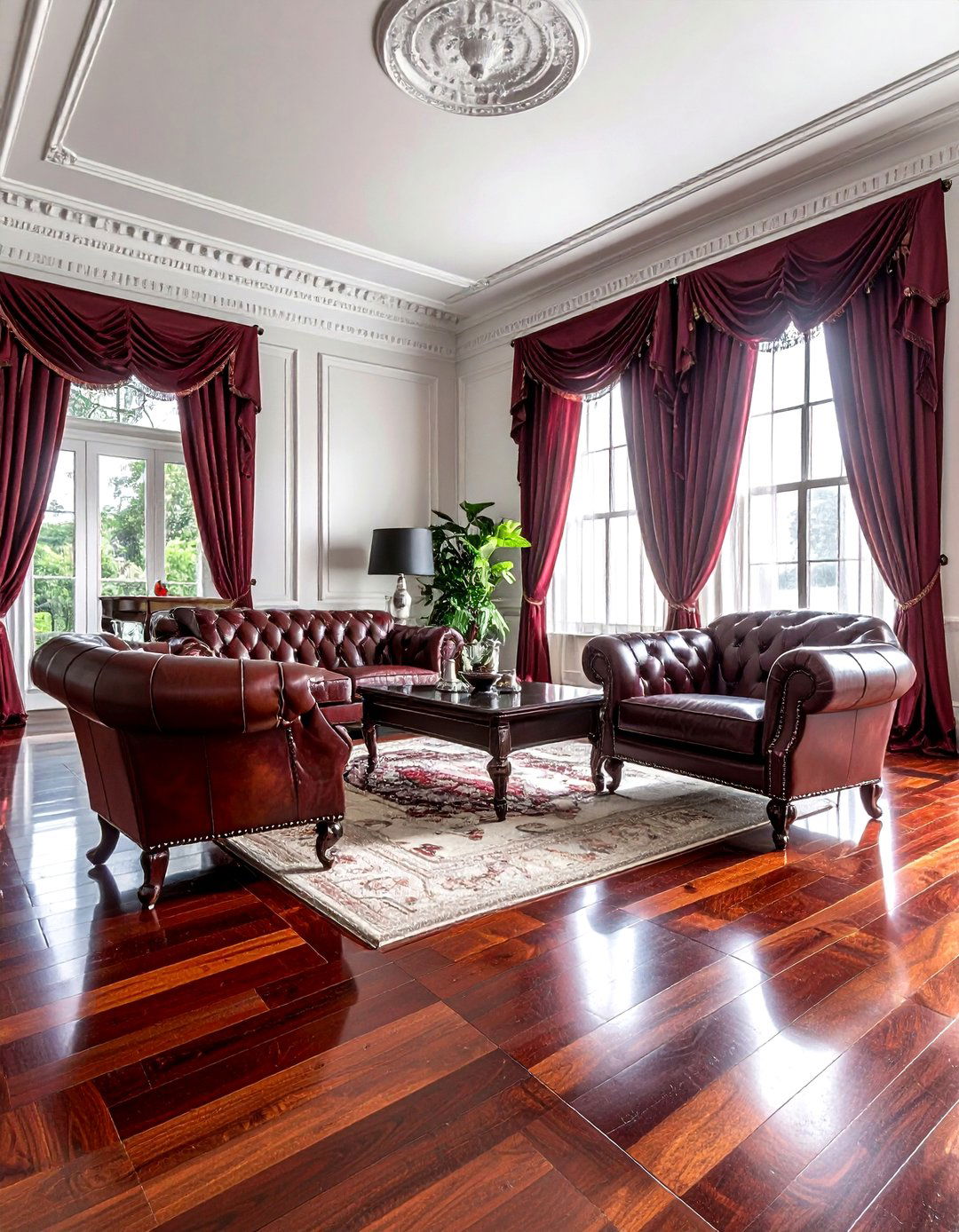 Mahogany Hardwood Floor - 30 living room hardwood floors