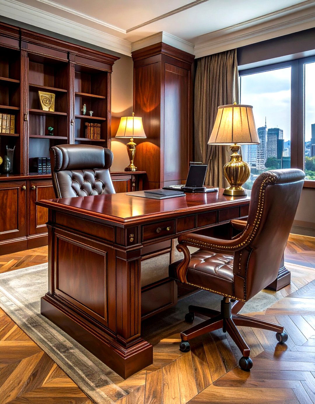 Mahogany Office Desk - 30 brown decor ideas