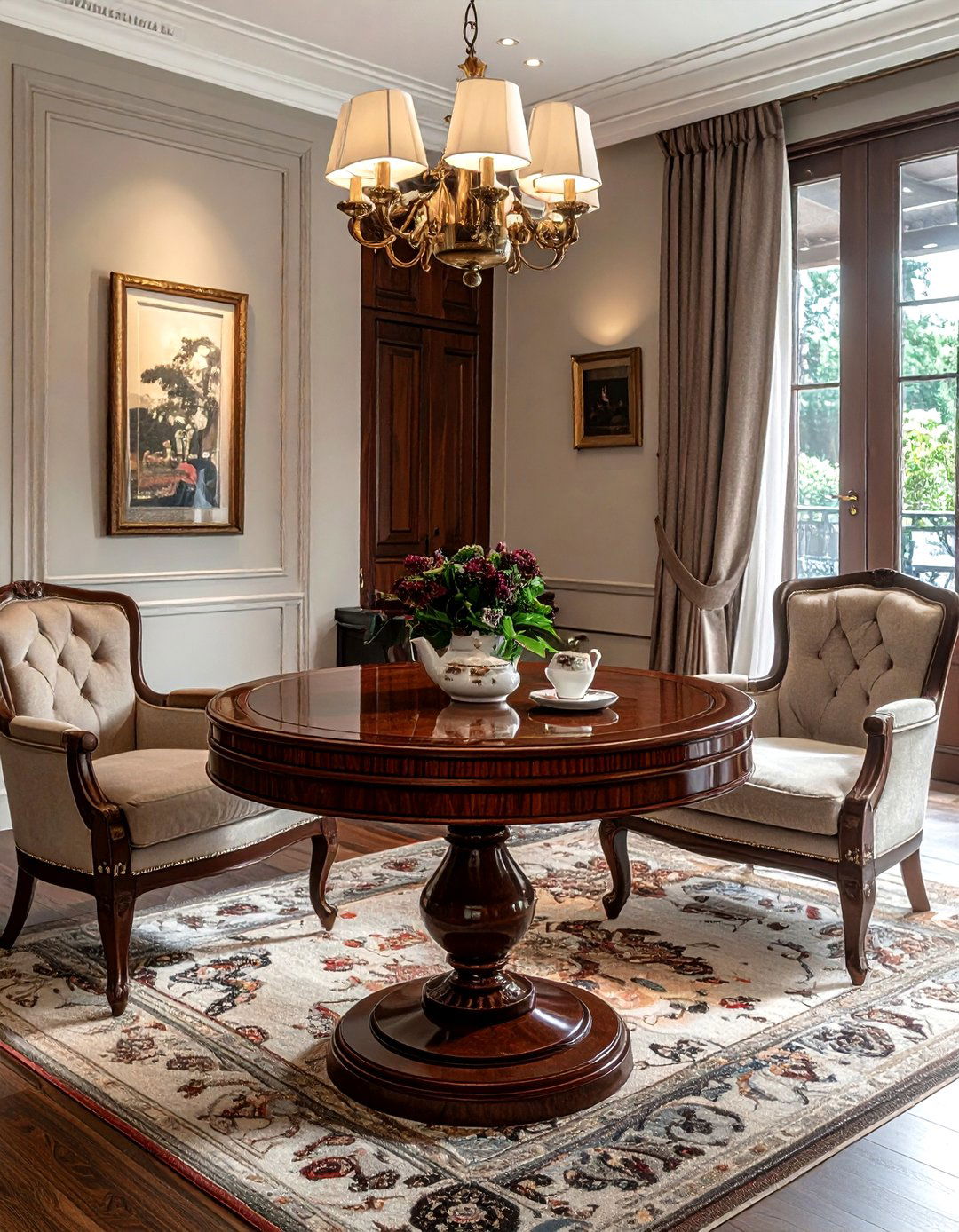 Mahogany Pedestal Table - 30 living room mahogany furniture ideas