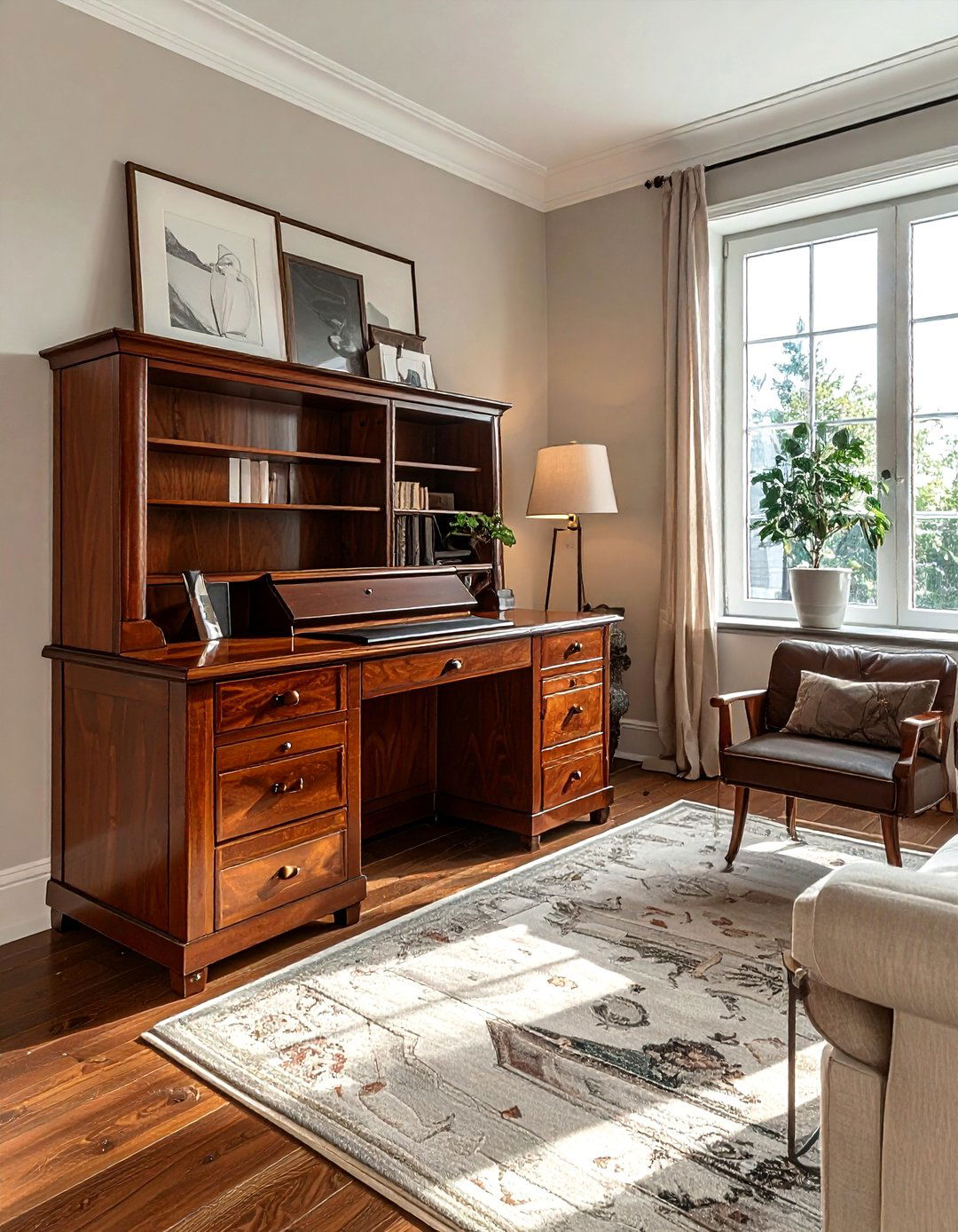Mahogany Secretary Desk - 30 living room mahogany furniture ideas