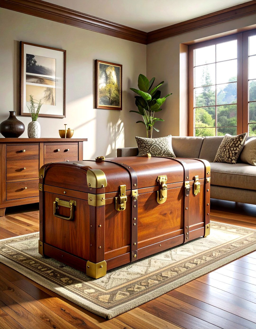 Mahogany Trunk - 30 living room mahogany furniture ideas