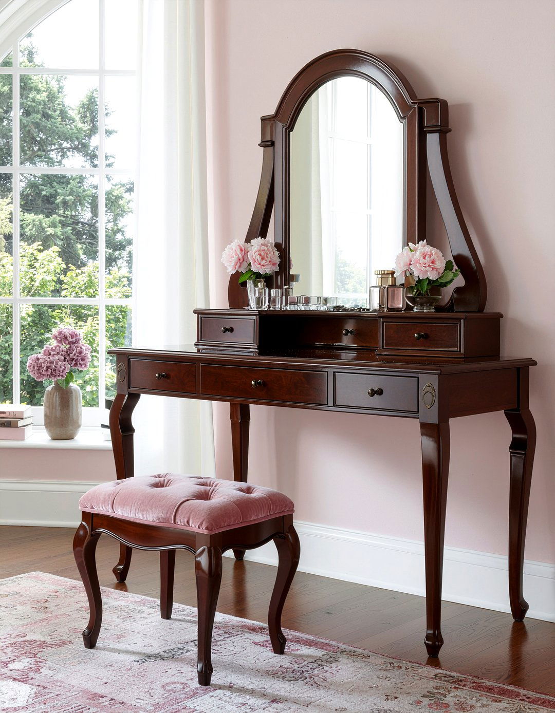Mahogany Vanity Table Set - 30 bedroom mahogany furniture ideas