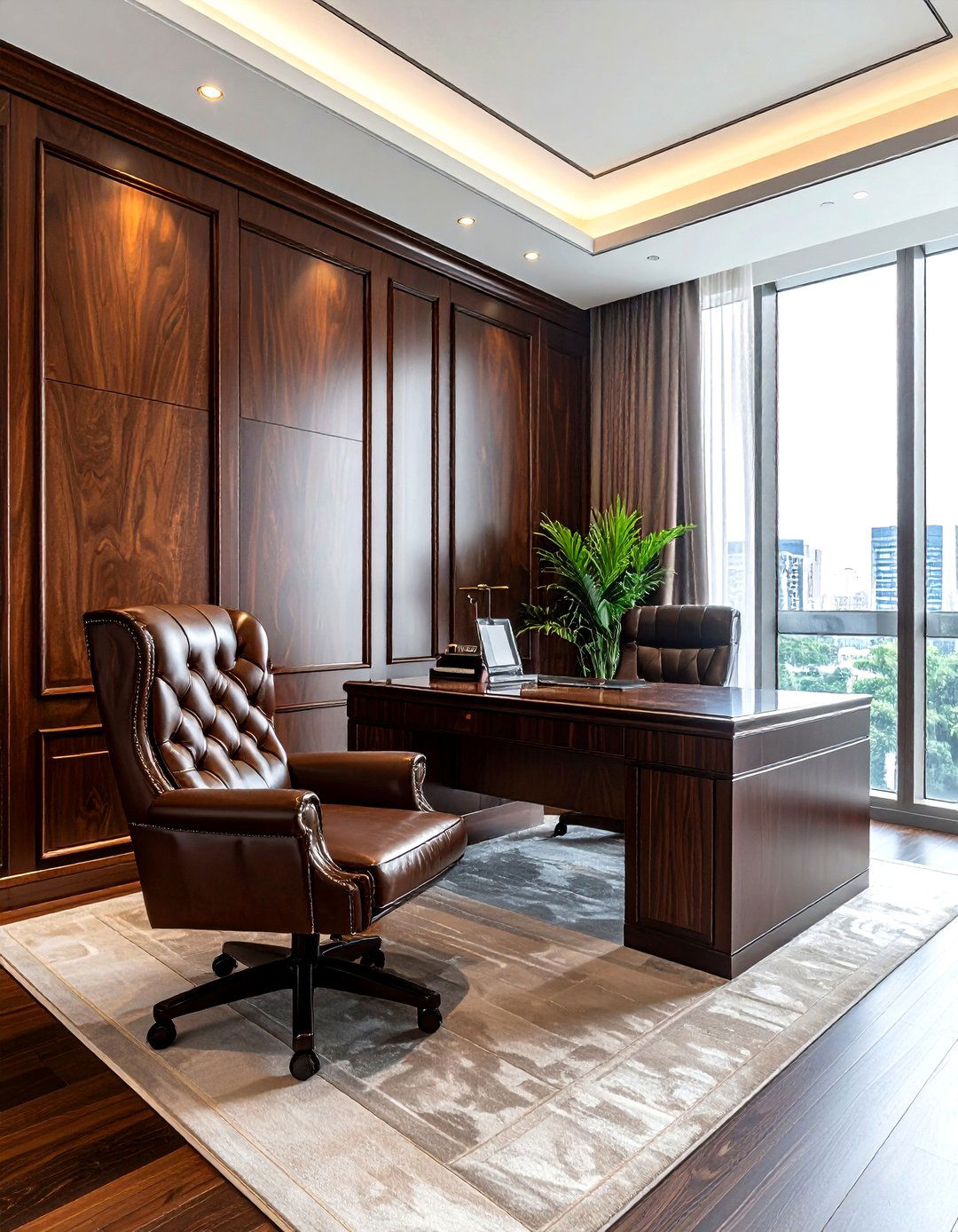 Mahogany wall paneling - 30 dark wood decor ideas