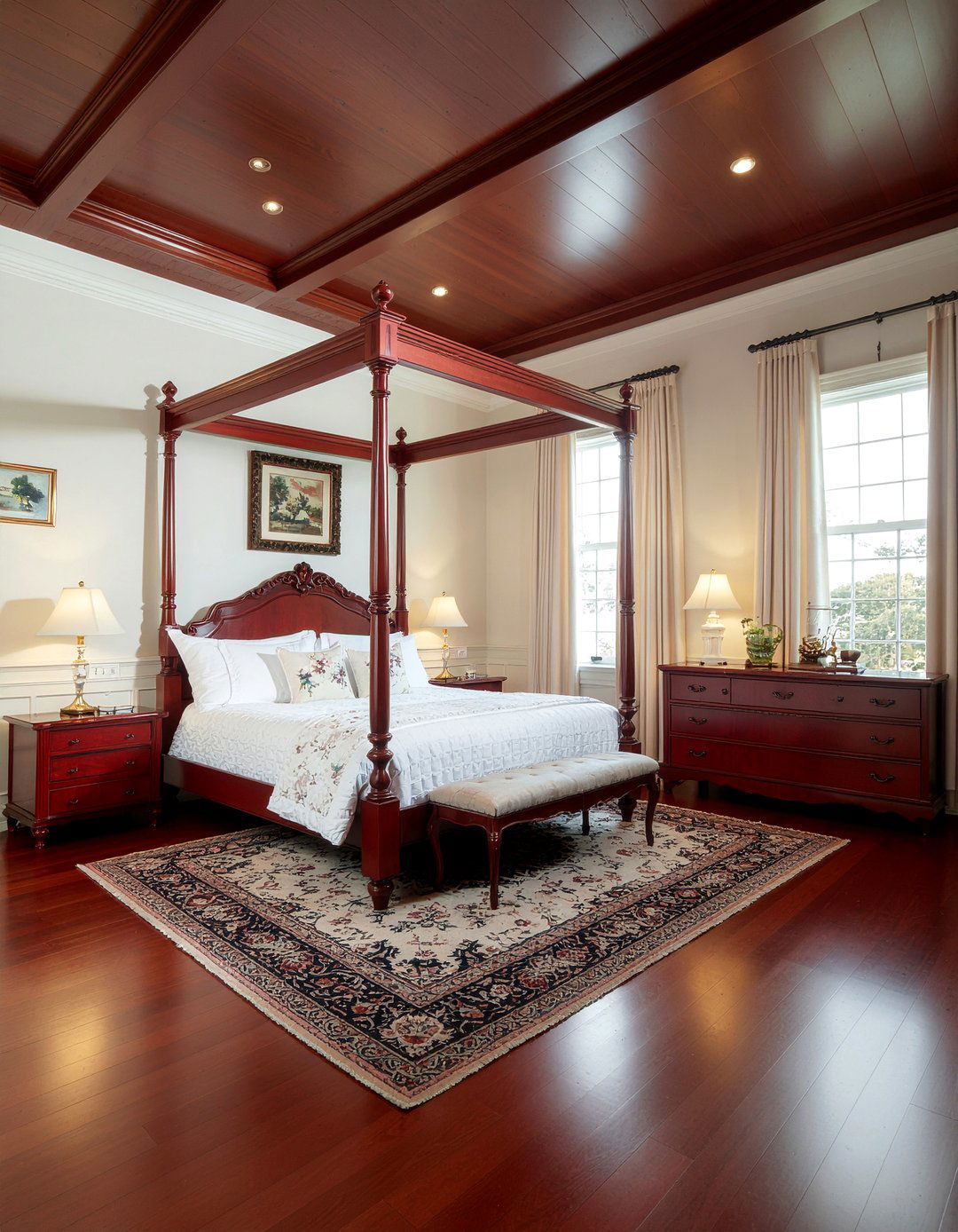 Mahogany wood bedroom - 30 warm toned bedroom ideas
