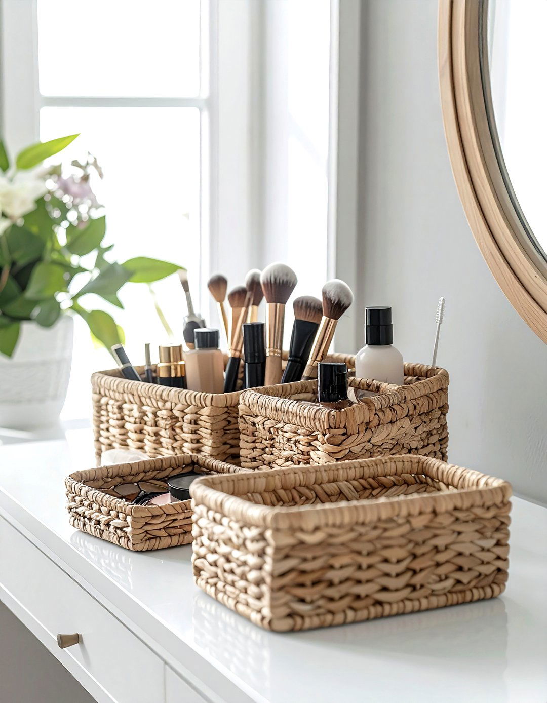 Makeup Vanity Basket - 30 decorative basket ideas