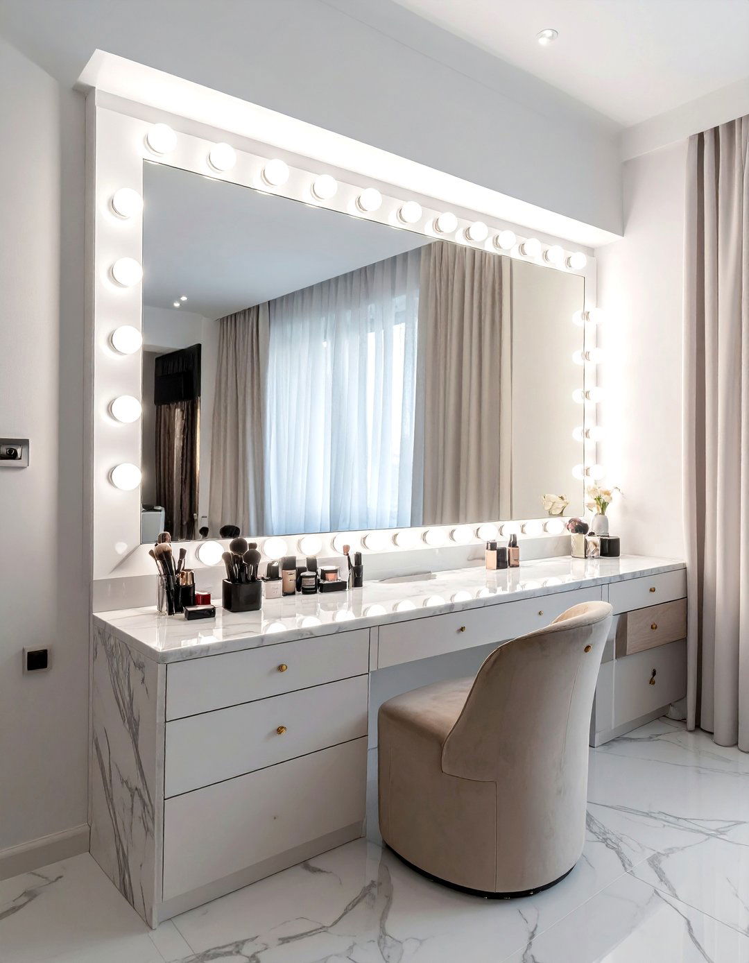 Makeup vanity lights - 30 LED light decor ideas