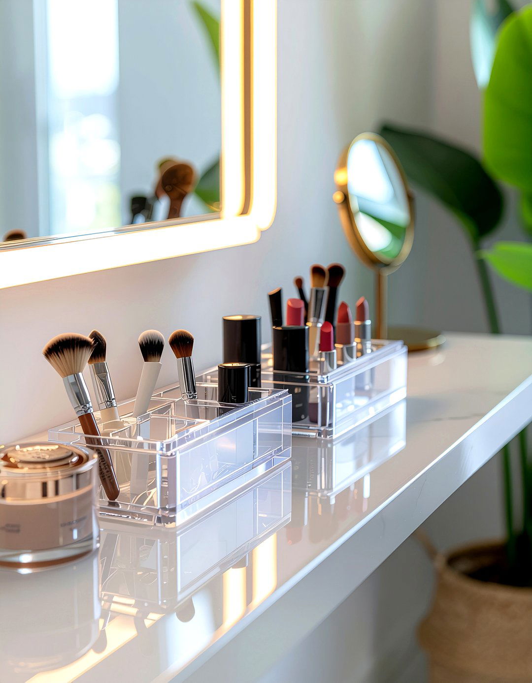 Makeup vanity shelf - 30 floating shelf decor ideas
