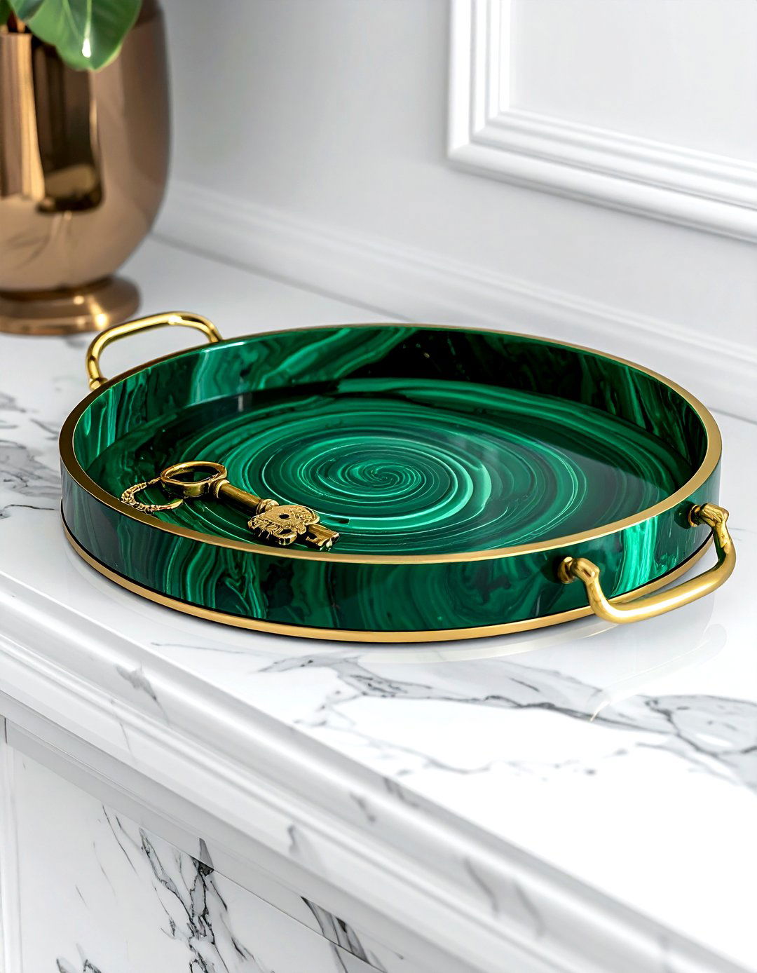 Malachite Tray - 30 mineral decor ideas