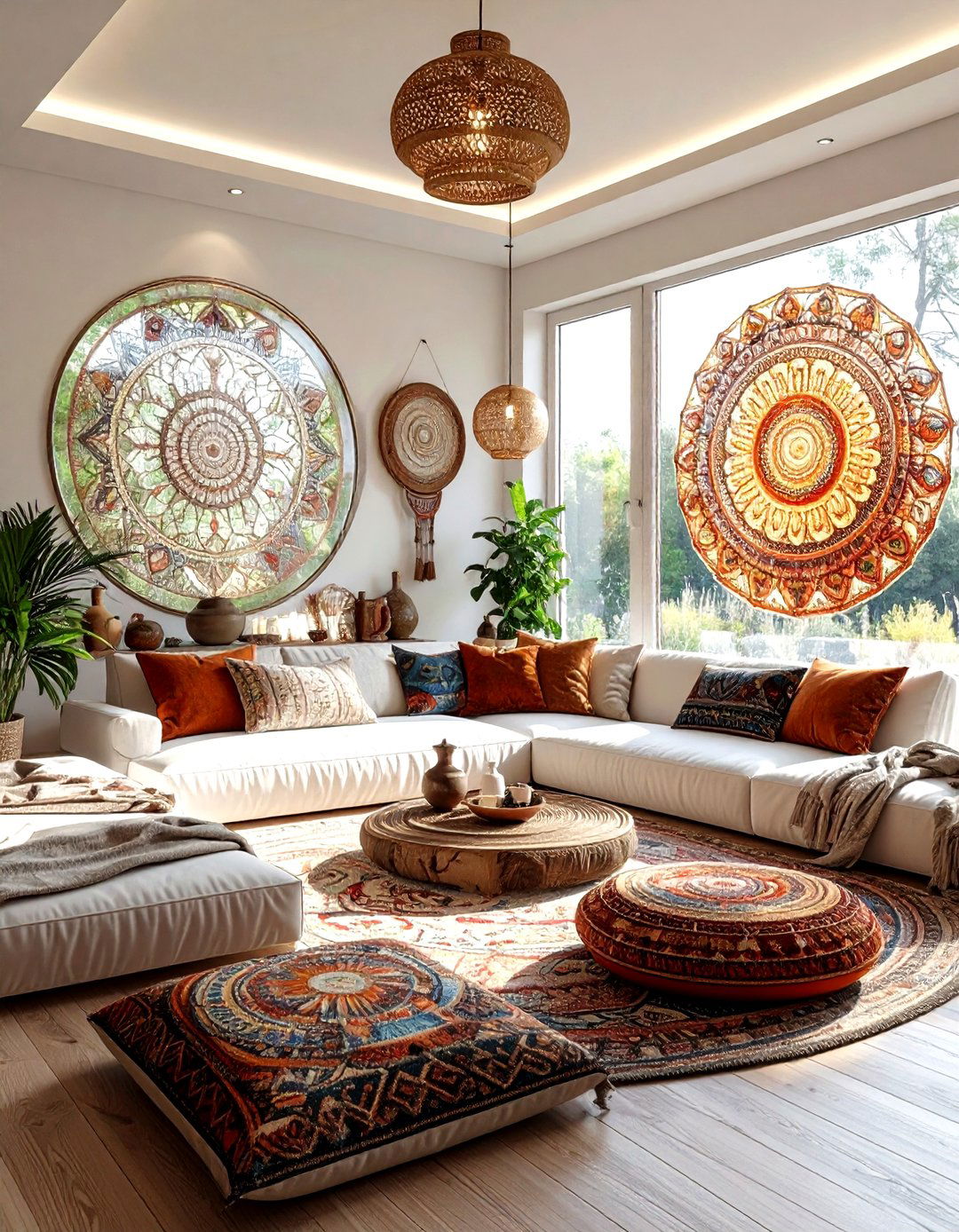 Mandala window film - 30 living room window film ideas