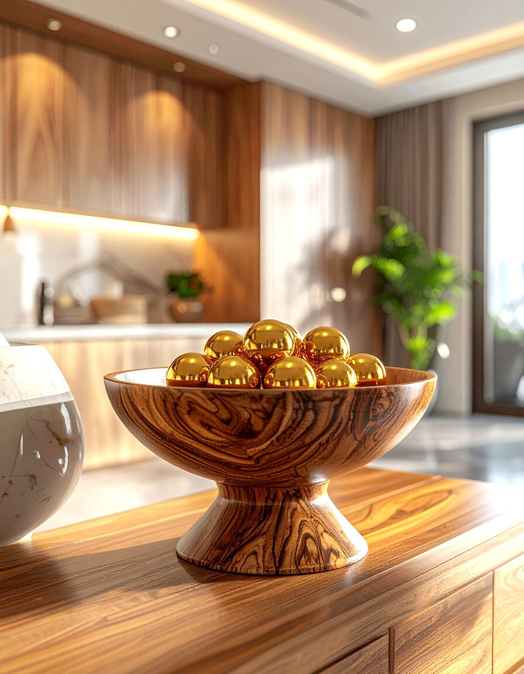 Mango Wood Pedestal Bowl - 30 wooden bowl ideas