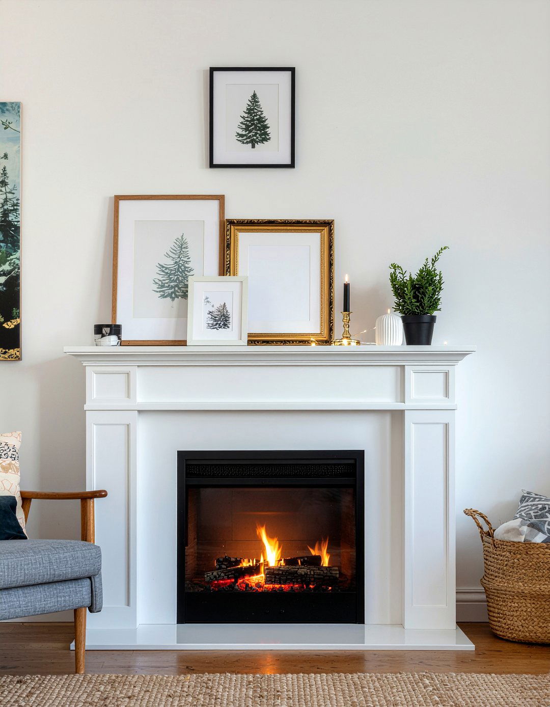 Mantel Layered Frame Display - 30 living room picture frames