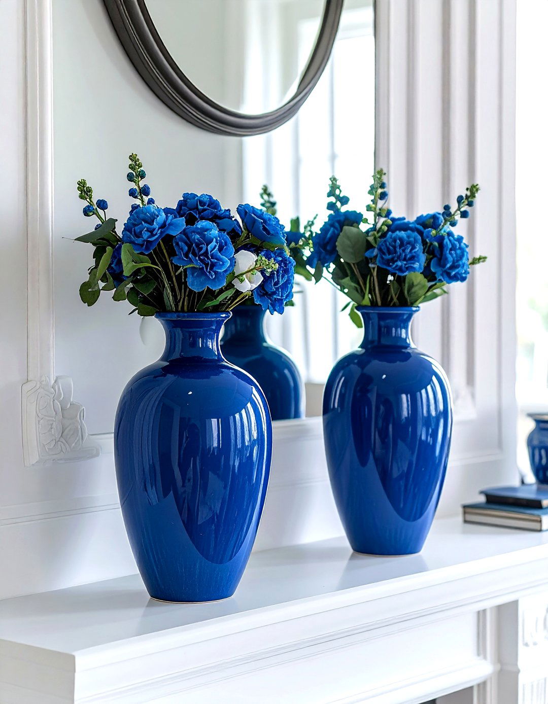 Mantel vase pair - 30 decor symmetry ideas