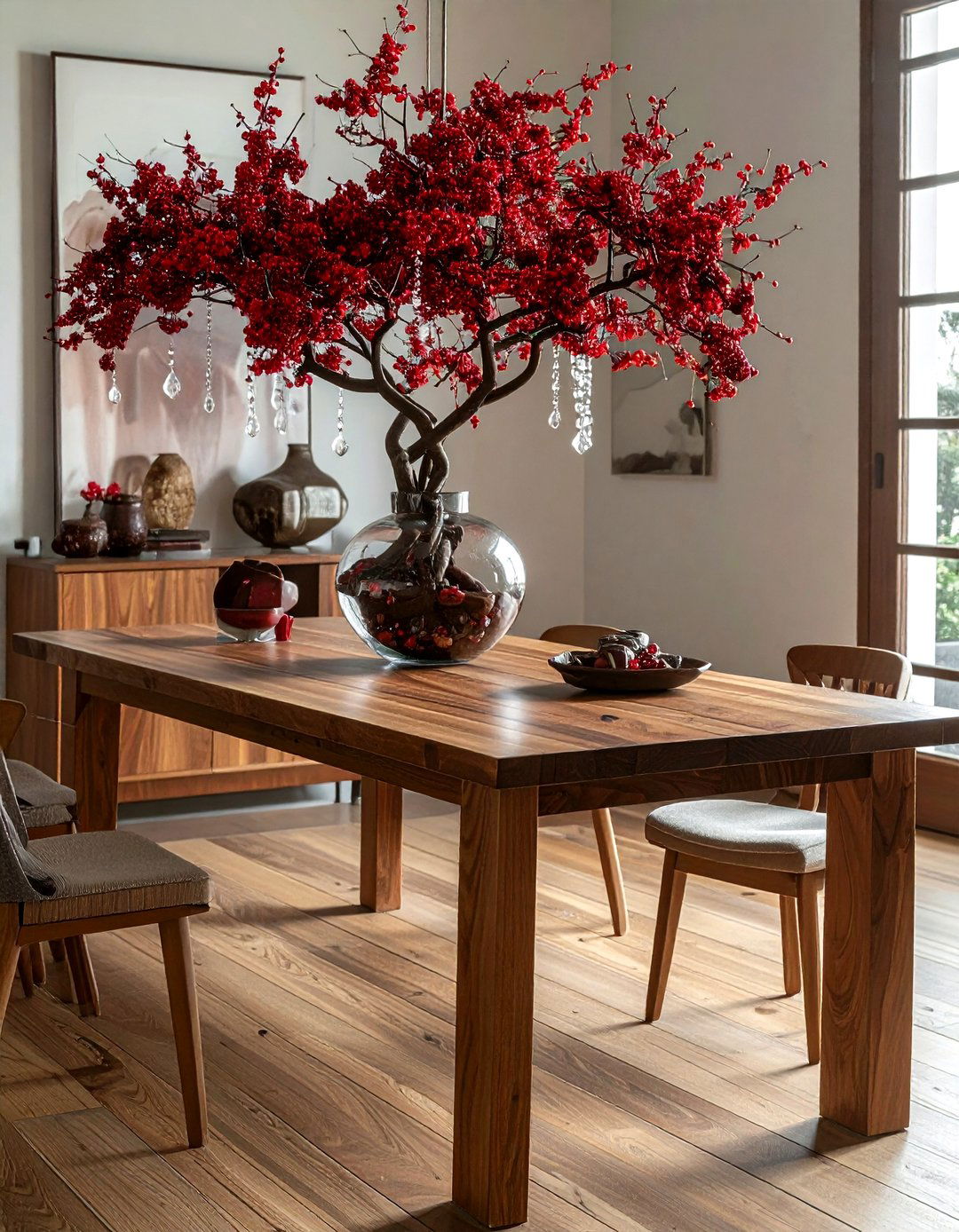 Manzanita Tree Centerpiece - 30 tall centerpiece dining ideas