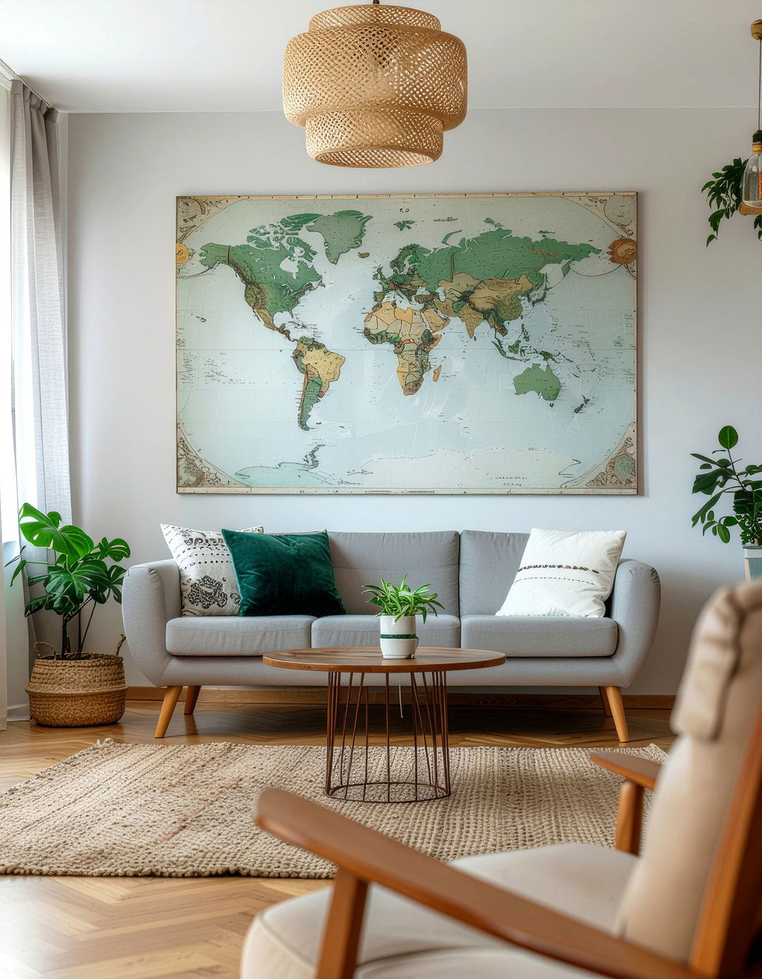 Map Wall Art - 30 repurposed living room ideas